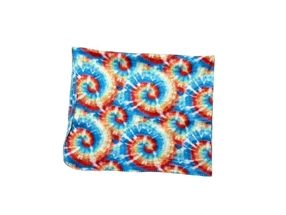 Tie Dye Kaleidoscope Throw Blanket Accent Quilt Cover Soft Fleece Colorful Print